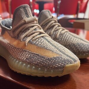 Yeezy Boost 350 V2 Tan and Gray Knit Sneakers